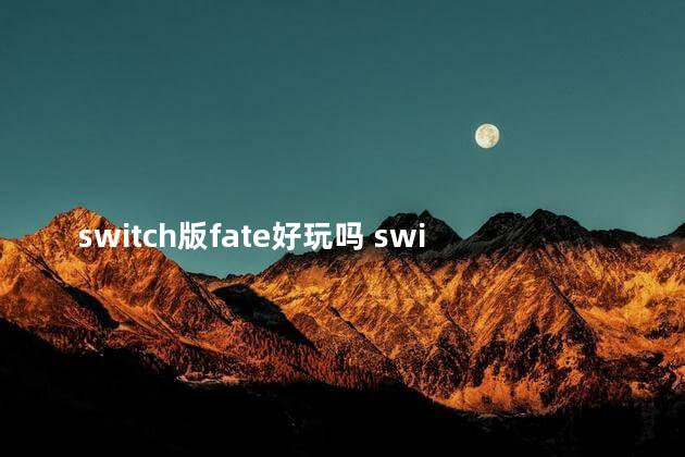 switch版fate好玩吗 switch动漫游戏推荐
